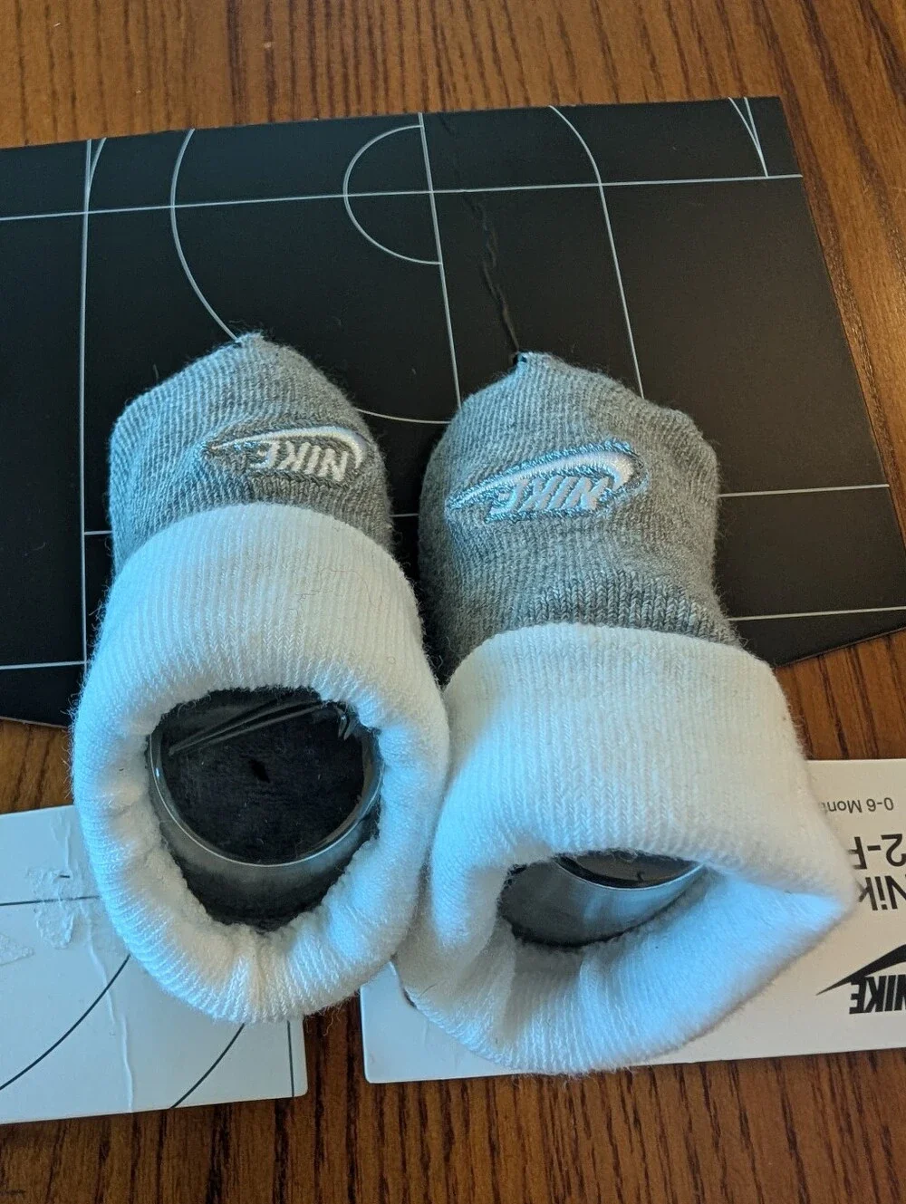 Nike Gray & White Infant Bootie Socks, Size 0-6 Months - NEW